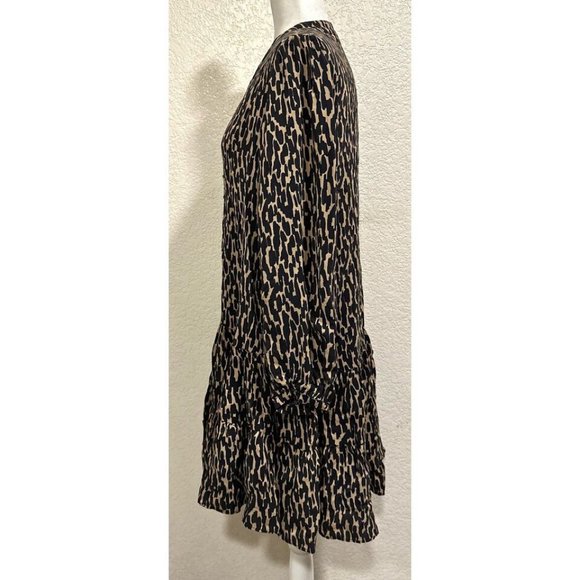 Zara "The Claris" Leopard Print Button Front Ruffled Tiered Dress - Picture 5 of 8